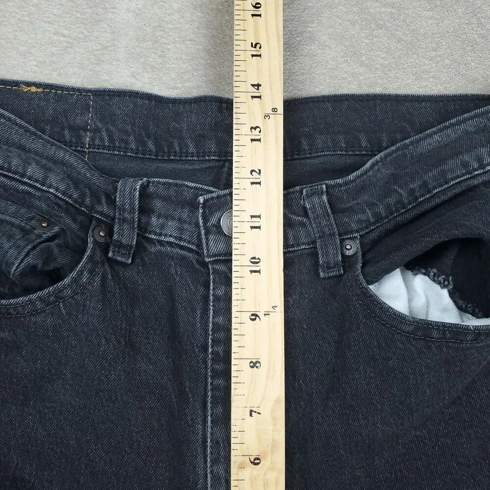 Levis 505 Jeans Mens 34x34 Gray Charcoal Wash Regular Straight Zip Fly Stretch